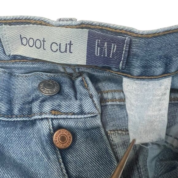 GAP Vintage Boot Cut Jeans 30x33 Button Fly Light Wash Denim Y2K 90s Festival - Picture 3 of 8